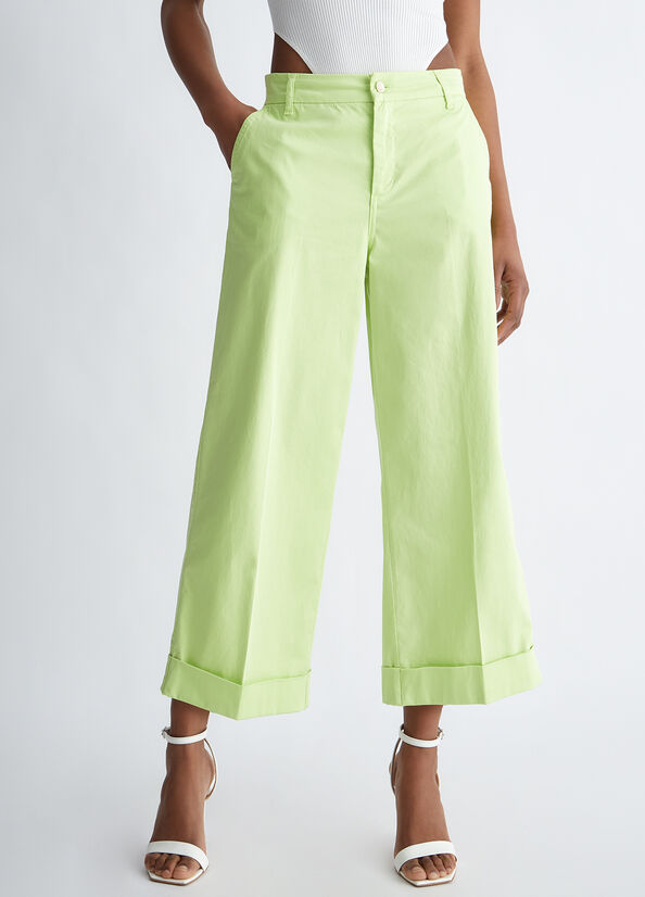 Green Liu Jo Flared Cropped Women\'s Pants | LVD-285417