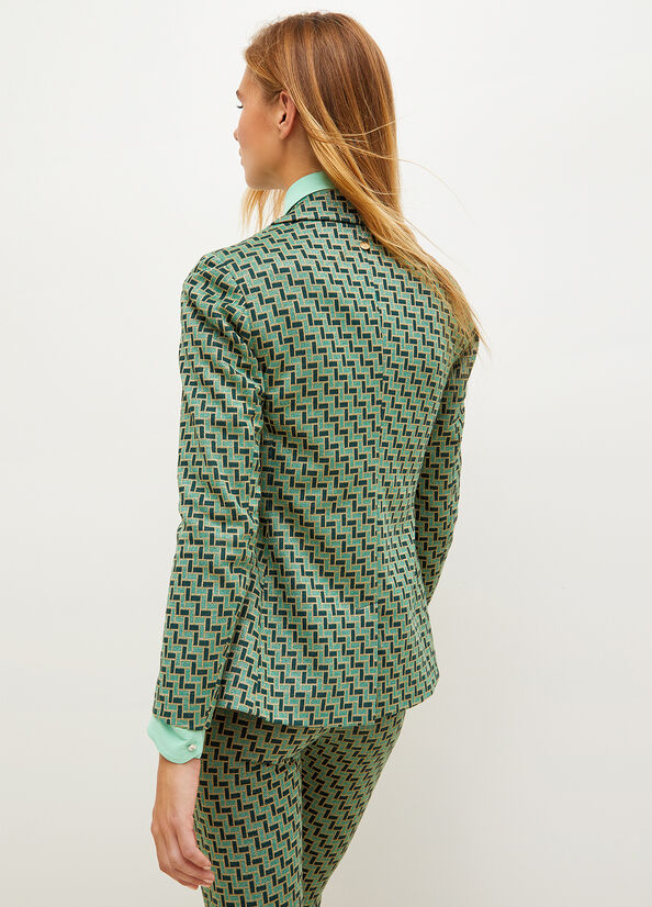 Green Liu Jo Lurex Jacquard Women's Jackets | LHP-182904