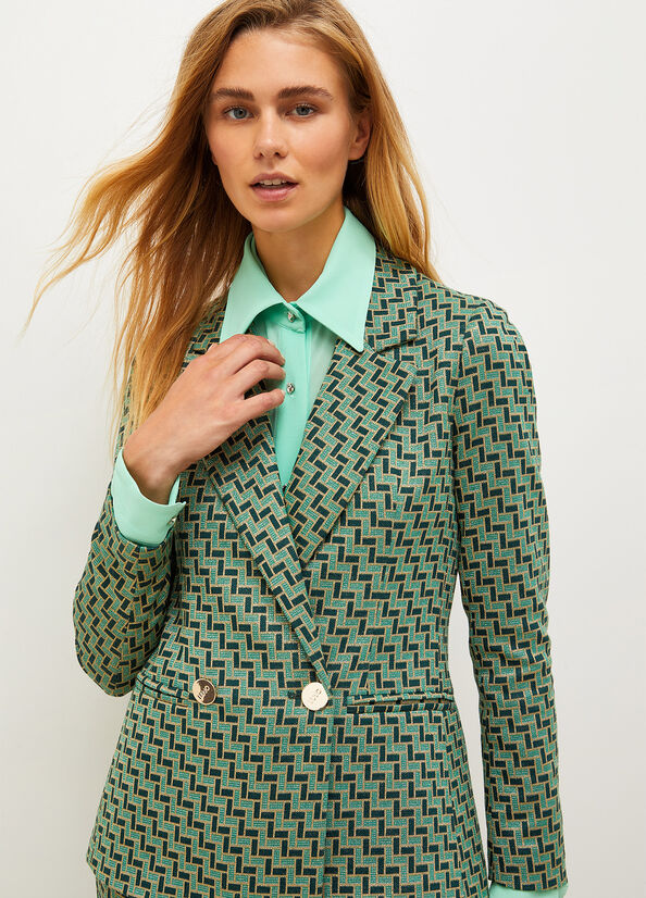 Green Liu Jo Lurex Jacquard Women's Jackets | LHP-182904