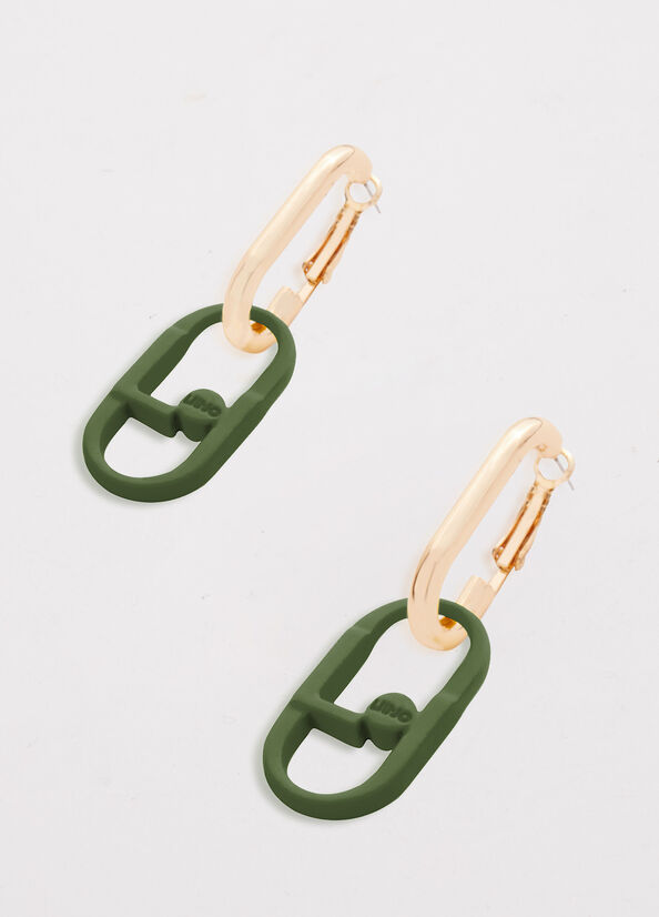 Green Liu Jo Pendant Earrings With Monogram Women's Jewelry | YCN-518694