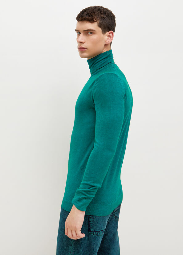 Green Liu Jo Pure Turtleneck Men's Sweaters | NQK-358290