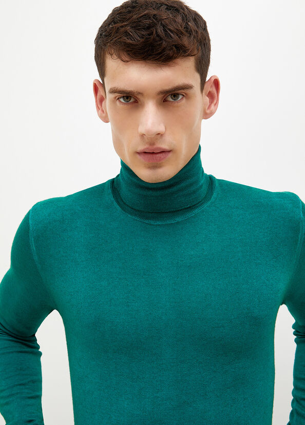 Green Liu Jo Pure Turtleneck Men's Sweaters | NQK-358290