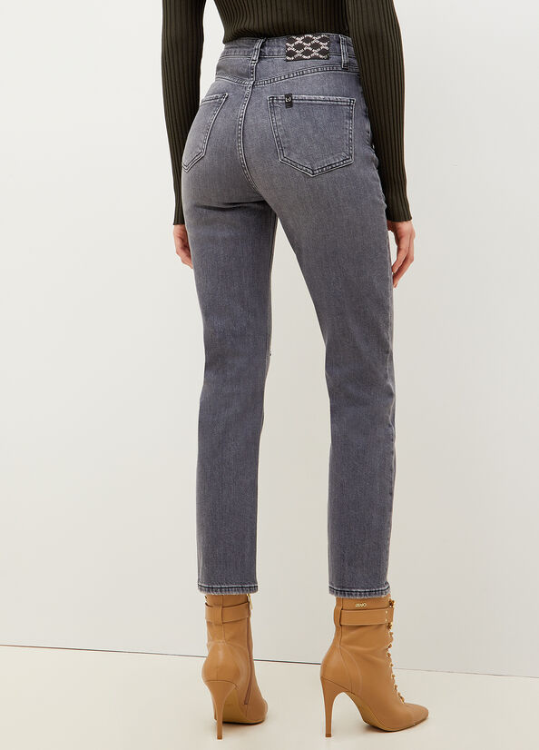 Grey Liu Jo Eco-Friendly Straight Women's Straight-Fit Jeans | IDR-749012