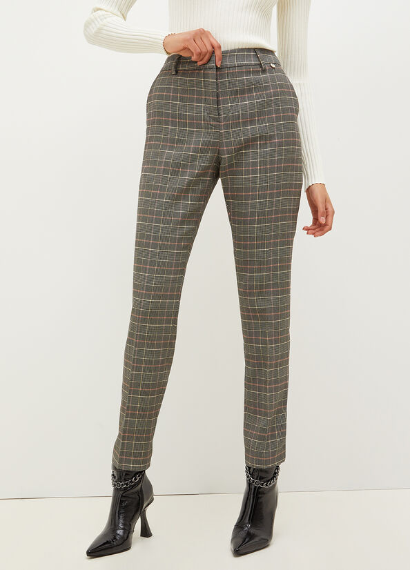 Grey Liu Jo Glen Plaid Cigarette Women\'s Pants | VIL-512064