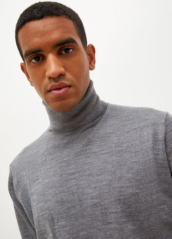 Grey Liu Jo Virgin Turtleneck Men's Sweaters | WAO-402851