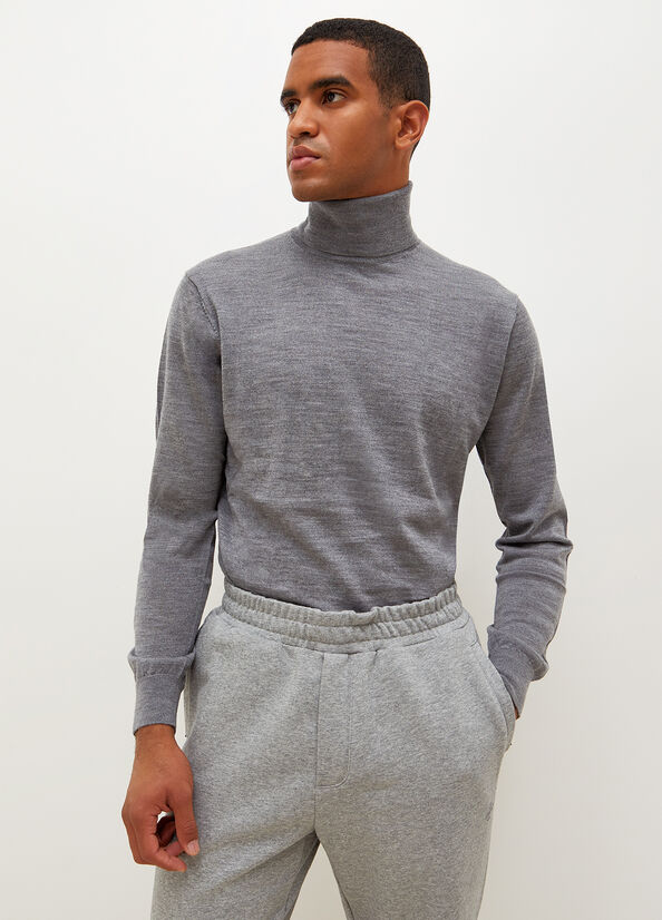 Grey Liu Jo Virgin Turtleneck Men\'s Sweaters | WAO-402851