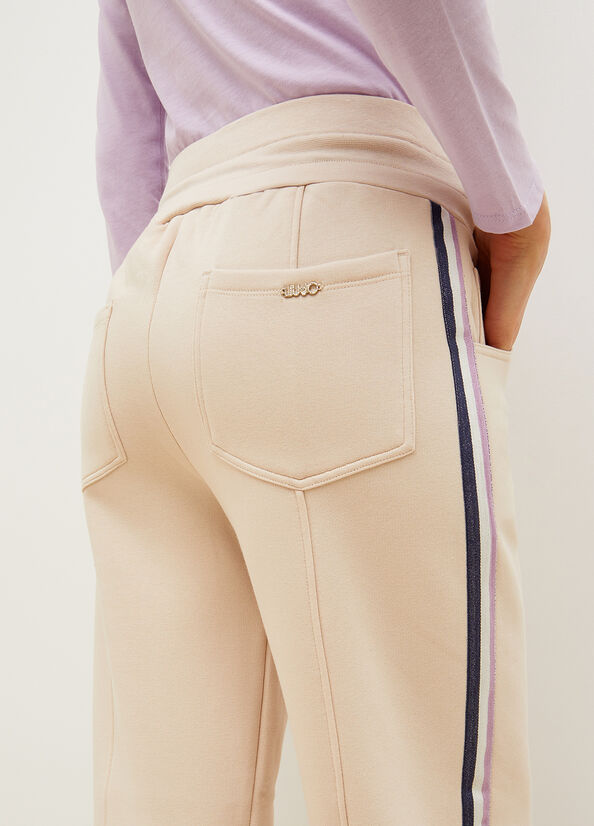 Light Beige Liu Jo Fleece Jogging Women's Pants | UGL-287346