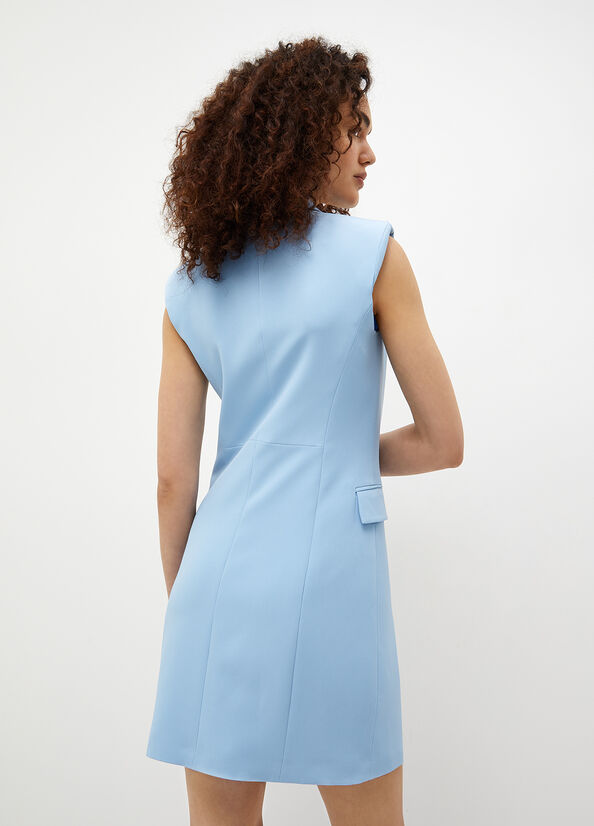 Light Blue Liu Jo Double-Breasted Stretch Women's Dress | HLT-253619