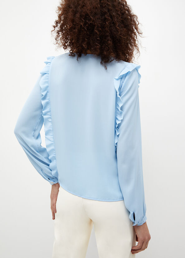 Light Blue Liu Jo Eco-Friendly Blouse Women's Shirts | SFZ-954132