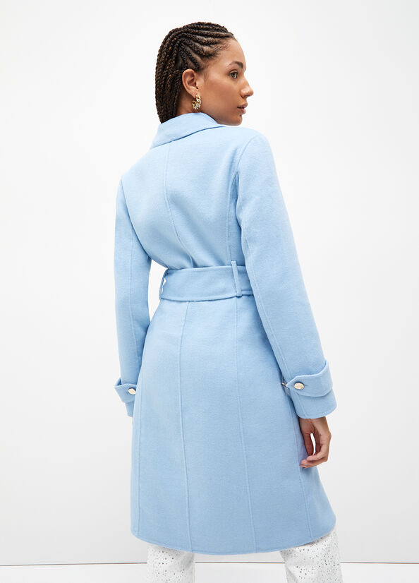 Light Blue Liu Jo Wool Blend Trench Women's Coats | RKH-095648