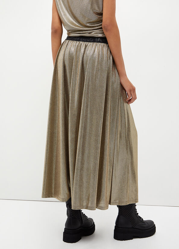 Light Gold Liu Jo Laminated Jersey Women's Skirts | PQX-607354