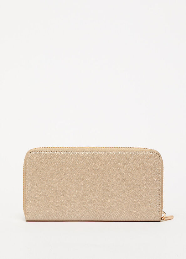 Light Gold Liu Jo Large Zip-Around Women's Wallets | QHE-856279