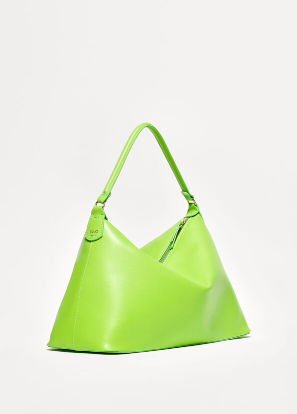 Light Green Liu Jo Genuine Leather Large Hobo Women's Crossbody Bags | WZG-836015