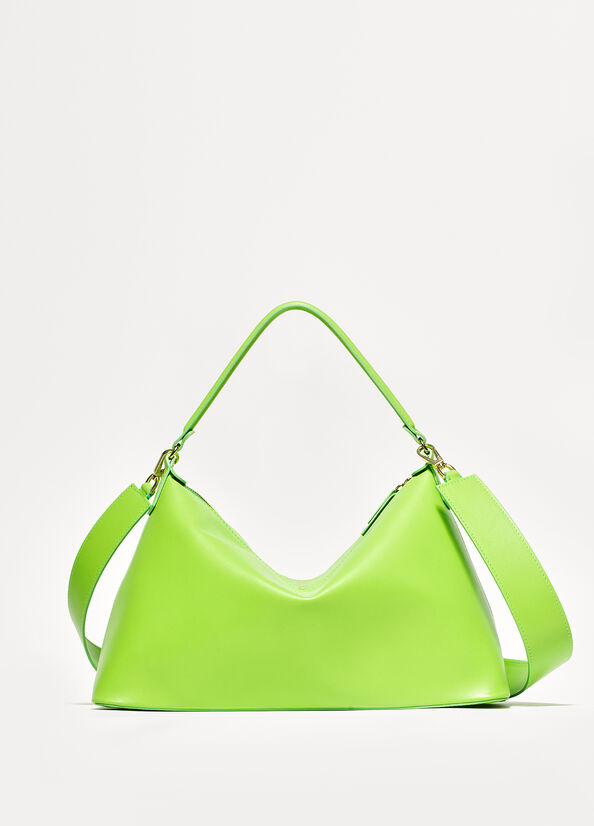 Light Green Liu Jo Genuine Leather Large Hobo Women\'s Crossbody Bags | WZG-836015