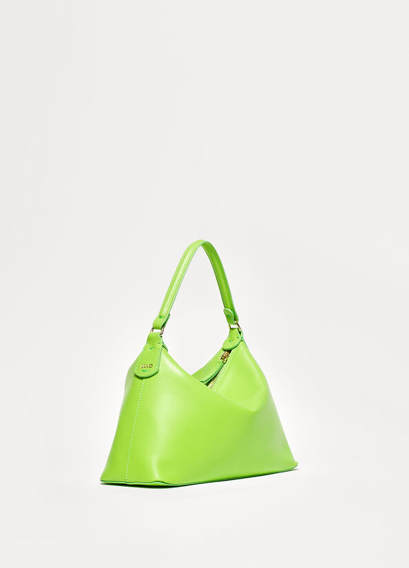 Light Green Liu Jo Small Hobo In Leather Women's Crossbody Bags | KZN-503879