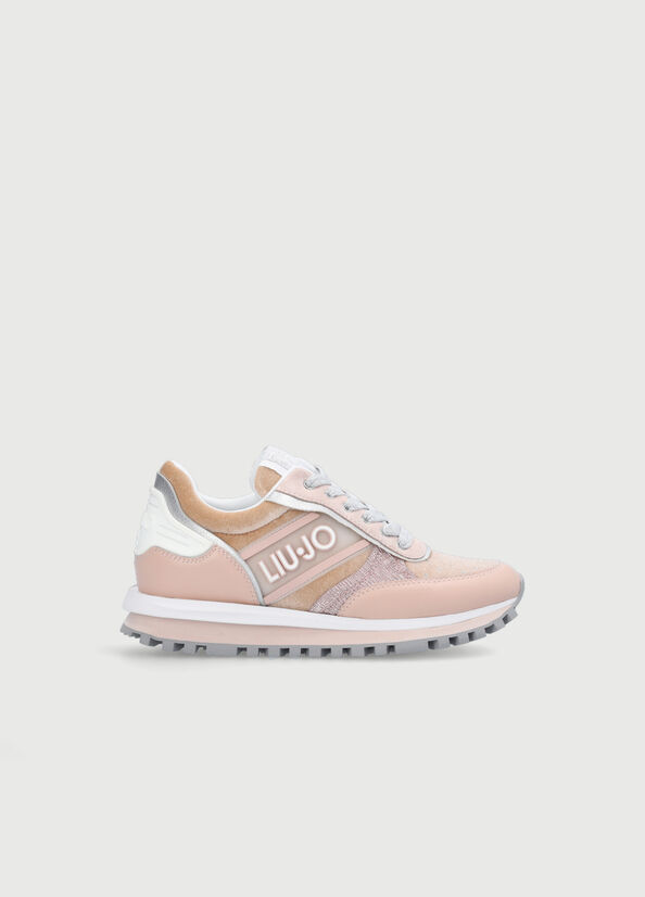 Light Pink Liu Jo With Rubberised Logo Women's Sneakers | VML-125893