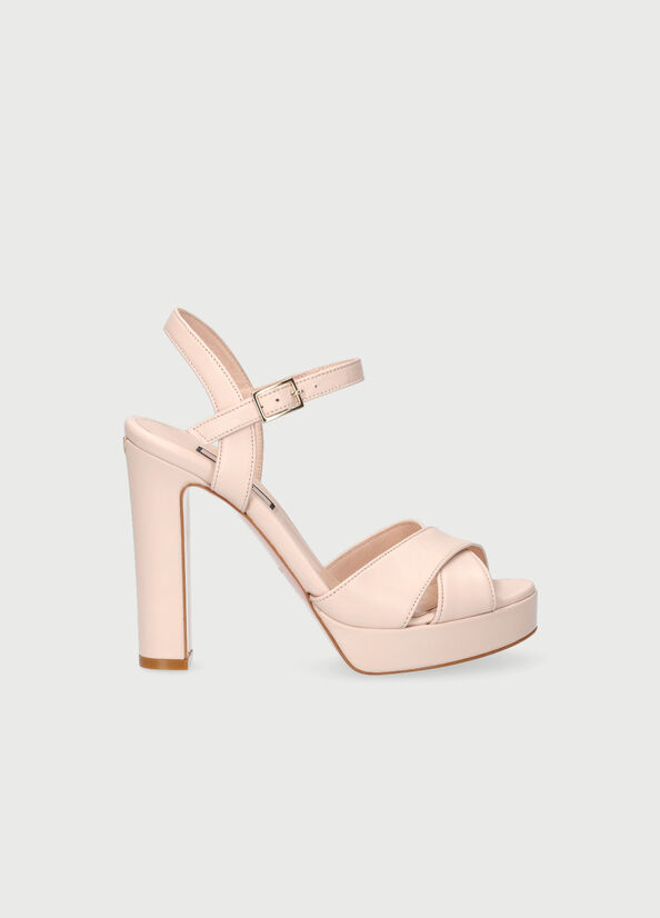 Light Pink Liu Jo With Wide Heel Women\'s Sandals | JDV-034978