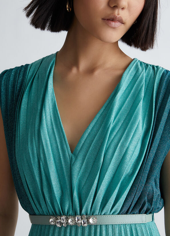 Light Turquoise Green Liu Jo Pleated Formal Women's Dress | KLA-364159