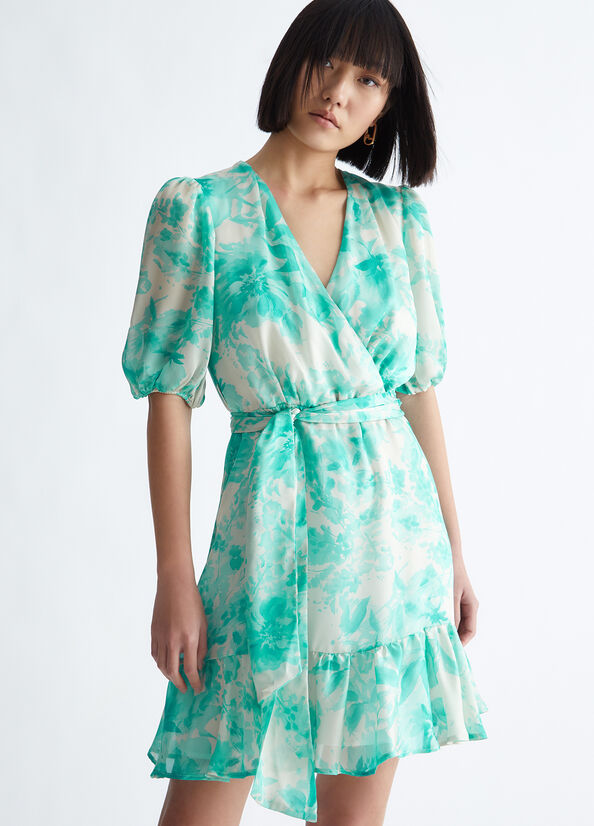 Light Turquoise Liu Jo Floral Formal Women\'s Dress | ZAR-026875