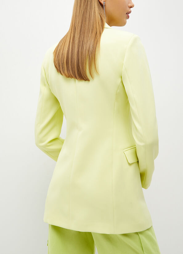 Light Yellow Liu Jo Single-Breasted Stretch Blazer Women's Jackets | RQD-706895