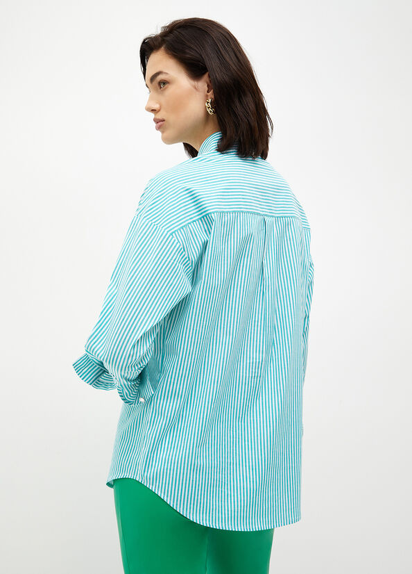 Mint Liu Jo Striped Poplin Women's Shirts | HQV-745360