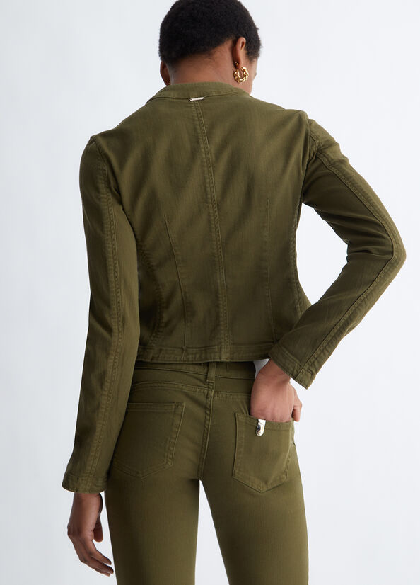 Olive Liu Jo Stretch Drill Women's Jackets | NXB-503216