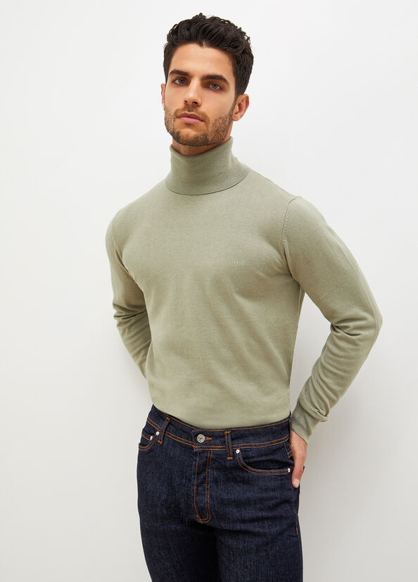 Olive Liu Jo Turtleneck In Cotton Men\'s Sweaters | WLR-542138