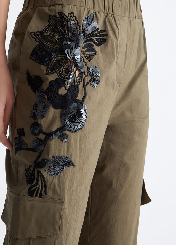 Olive Liu Jo With Embroidery And Sequins Women's Pants | MPF-392156