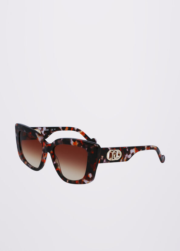 Orange Liu Jo Rectangular Women's Sunglasses | UFK-140568