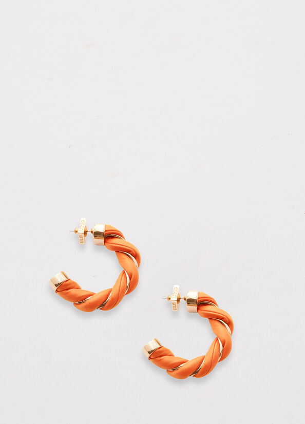 Orange Liu Jo Torchon Effect Hoop Earrings Women\'s Jewelry | XFG-247951