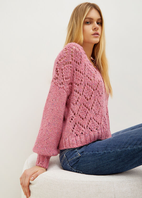 Pink Liu Jo Alpaca Blend Women's Sweaters | DYK-809152