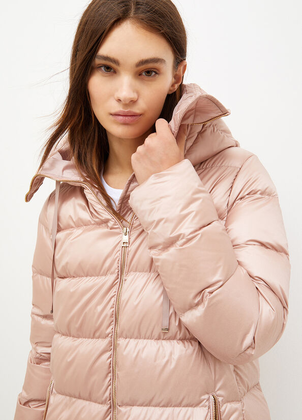 Pink Liu Jo Down In Quilted Technical Fabric Women's Coats | BYO-329740