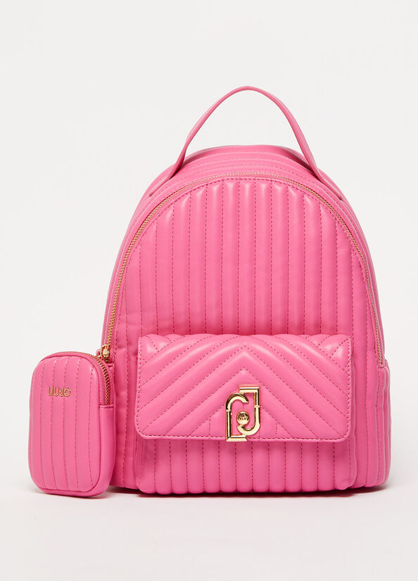 Pink Liu Jo Eco-Friendly Quilted Women's Backpacks | EHQ-614785