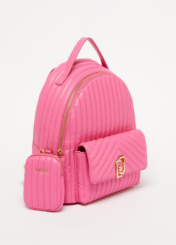 Pink Liu Jo Eco-Friendly Quilted Women's Backpacks | EHQ-614785