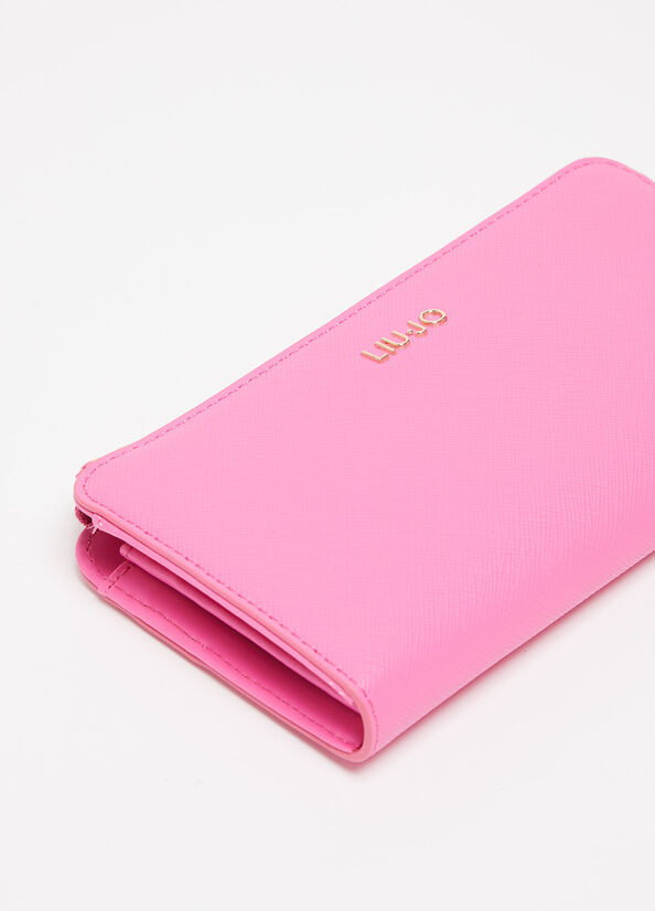 Pink Liu Jo Eco-Friendly Zip-Around Women's Wallets | FOL-235640