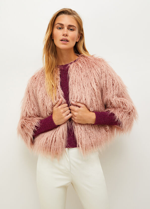 Pink Liu Jo Faux Fur Women\'s Jackets | TUO-582673