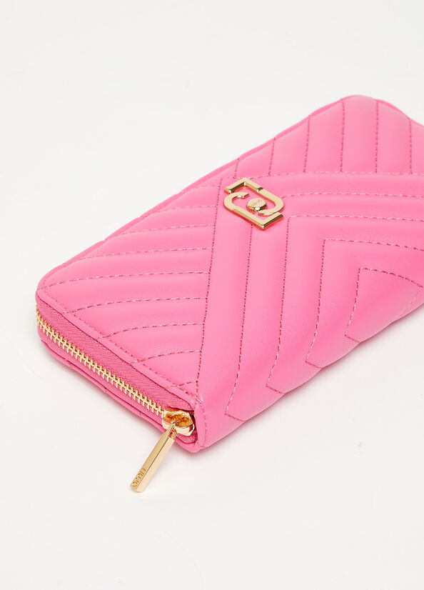 Pink Liu Jo Large Eco-Friendly Quilted Women's Wallets | XYU-680371