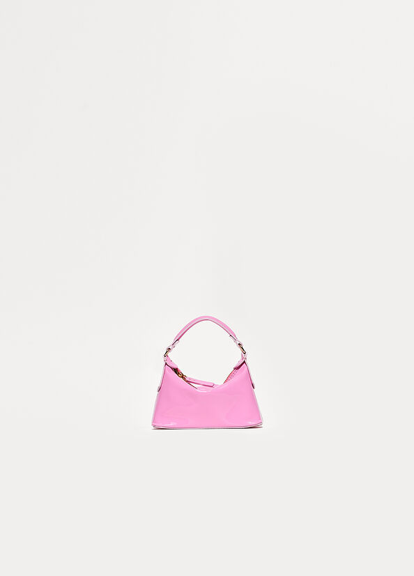 Pink Liu Jo Patent Leather Micro Hobo Women's Crossbody Bags | STE-218749