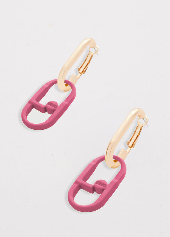 Pink Liu Jo Pendant Earrings With Monogram Women's Jewelry | LGK-350487