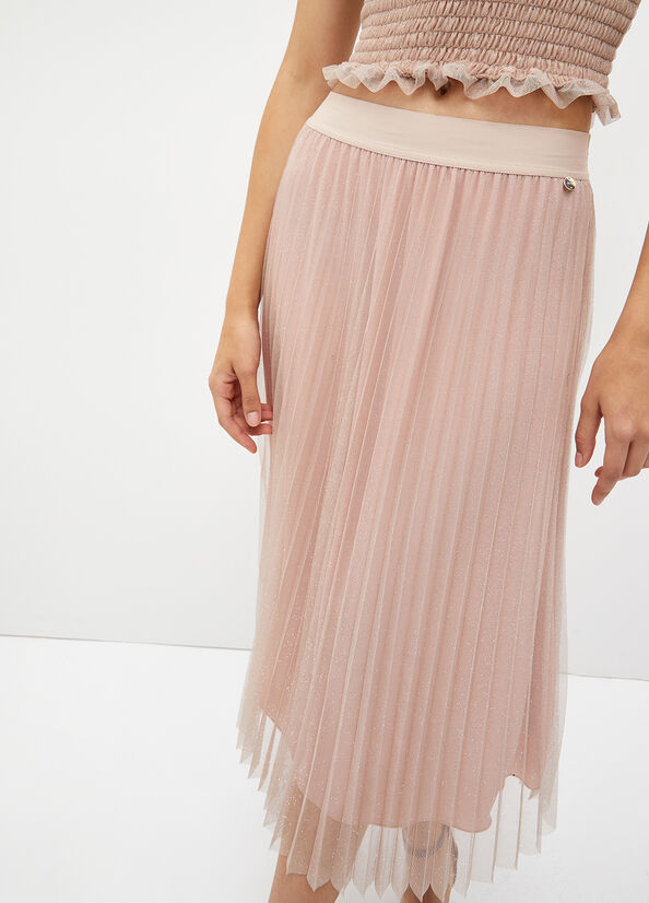 Pink Liu Jo Pleated Tulle Women's Skirts | YMR-687251