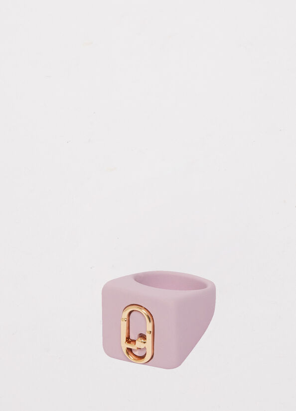 Pink Liu Jo Ring With Monogram Logo Women\'s Jewelry | DVI-713508