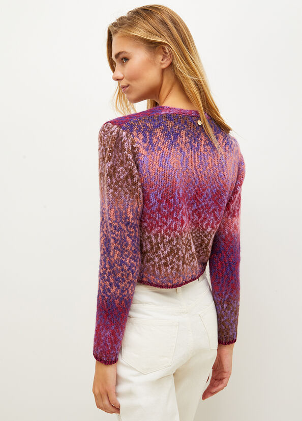 Purple Liu Jo Alpaca Blend Cardigan Women's Sweaters | ZVB-468509