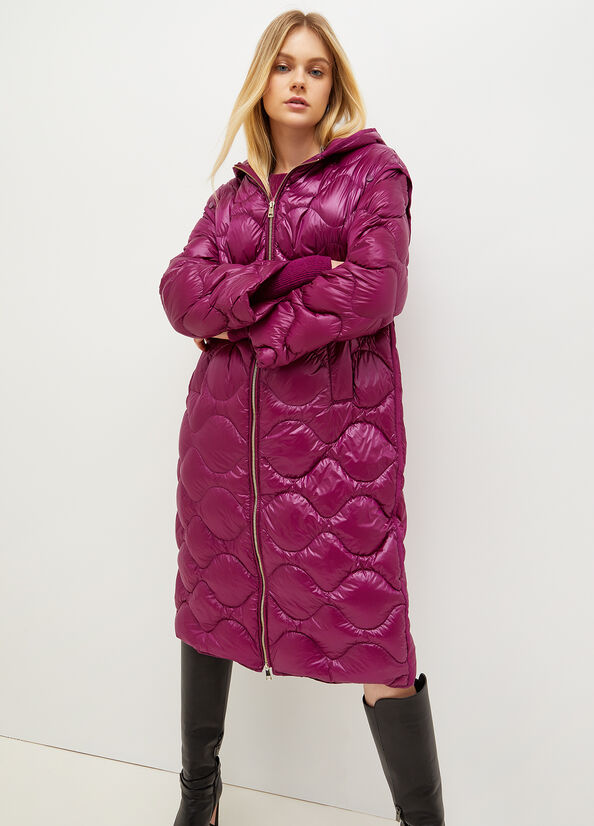 Purple Liu Jo Down In Quilted Technical Fabric Women\'s Coats | YBJ-714905