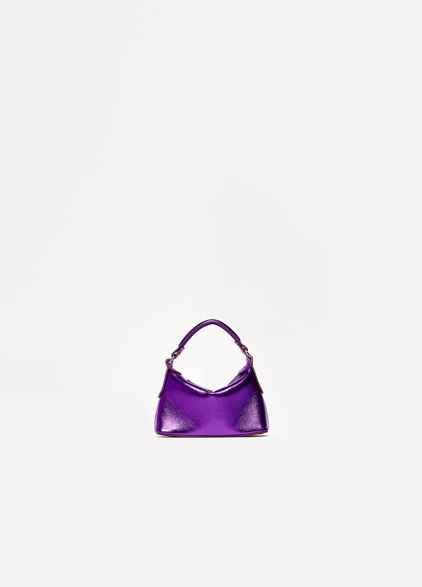 Purple Liu Jo Laminated Leather Micro Hobo Women's Crossbody Bags | MHR-738026