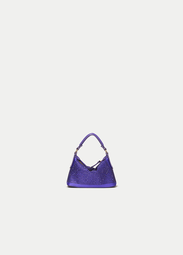 Purple Liu Jo Micro Hobo With Gemstones Women's Crossbody Bags | DOV-072514