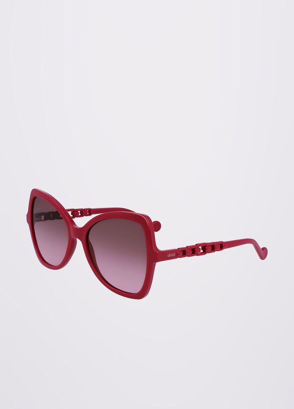 Red Liu Jo Butterfly Women's Sunglasses | MPU-930486