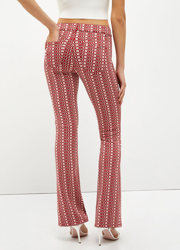 Red Liu Jo Optical Jacquard Women's Pants | WRK-091786