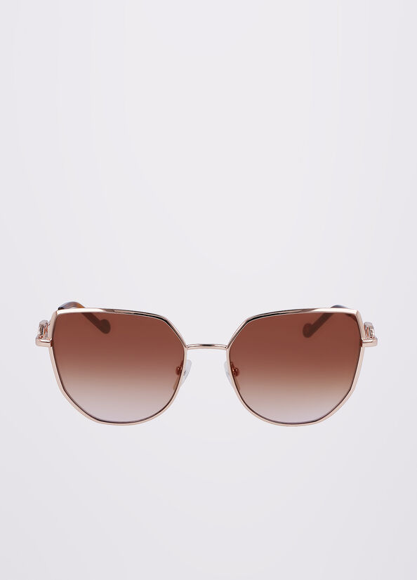 Rose Gold Liu Jo Tea Cup Women\'s Sunglasses | KIF-025794