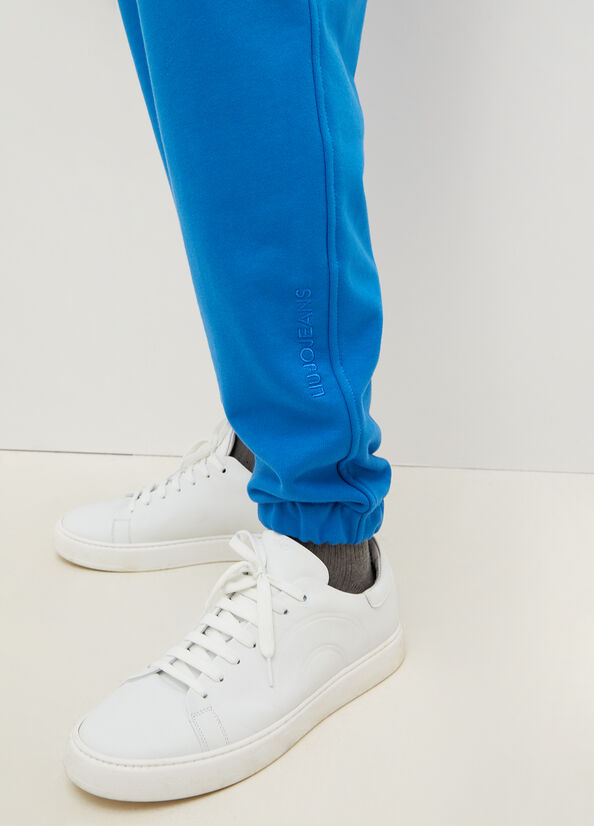 Royal Blue Liu Jo Pure Cotton Joggers Men's Pants | IHO-271458