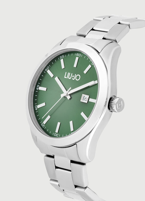 Silver / Green Liu Jo Steel Men's Watches | ECM-850146